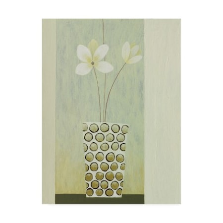 Pablo Esteban 'White Flowers In Beveled Vase' Canvas Art,24x32
